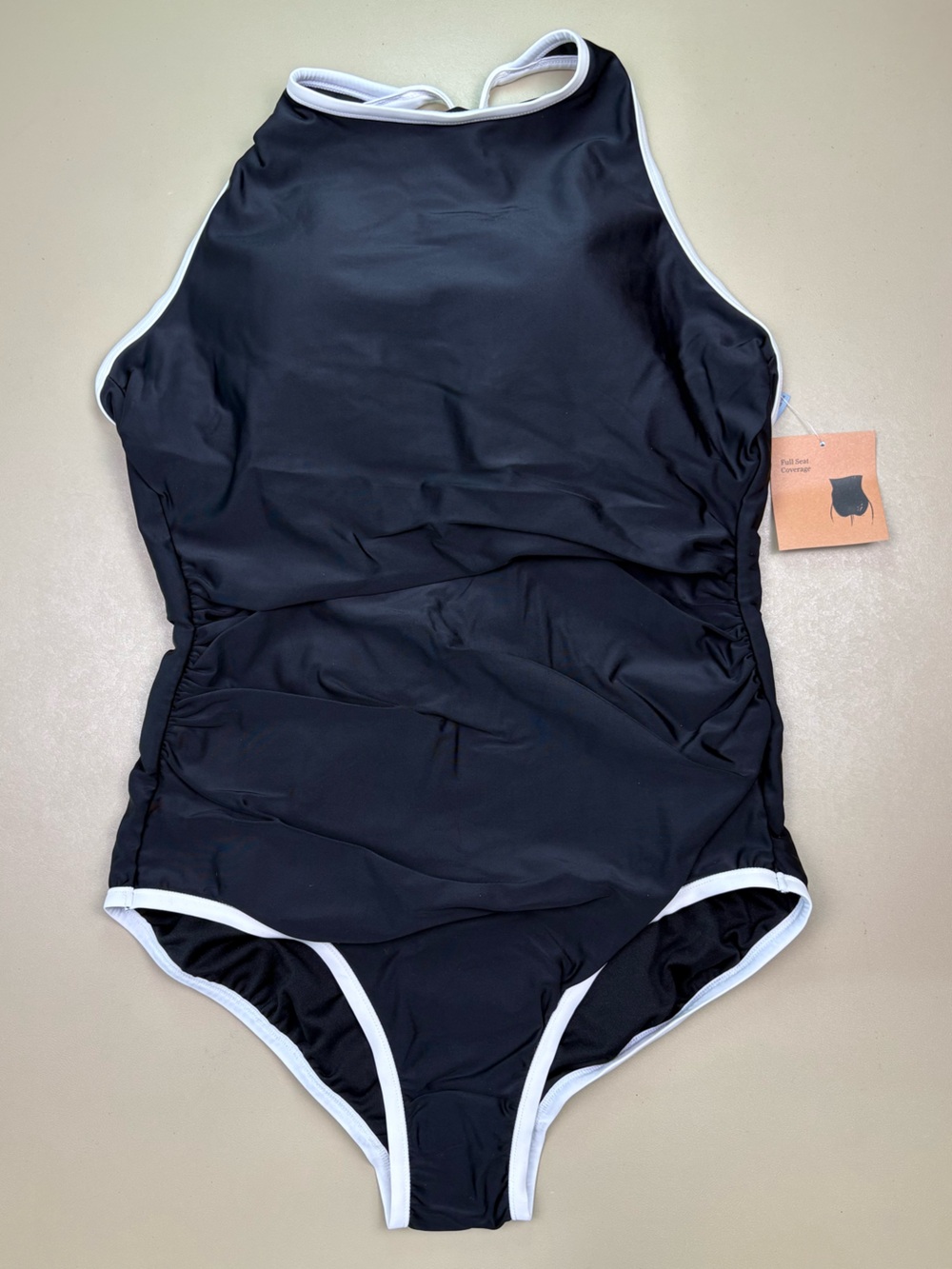 Shade Shore Black One Piece Swimsuit Size 16 Tummy Control NWT
